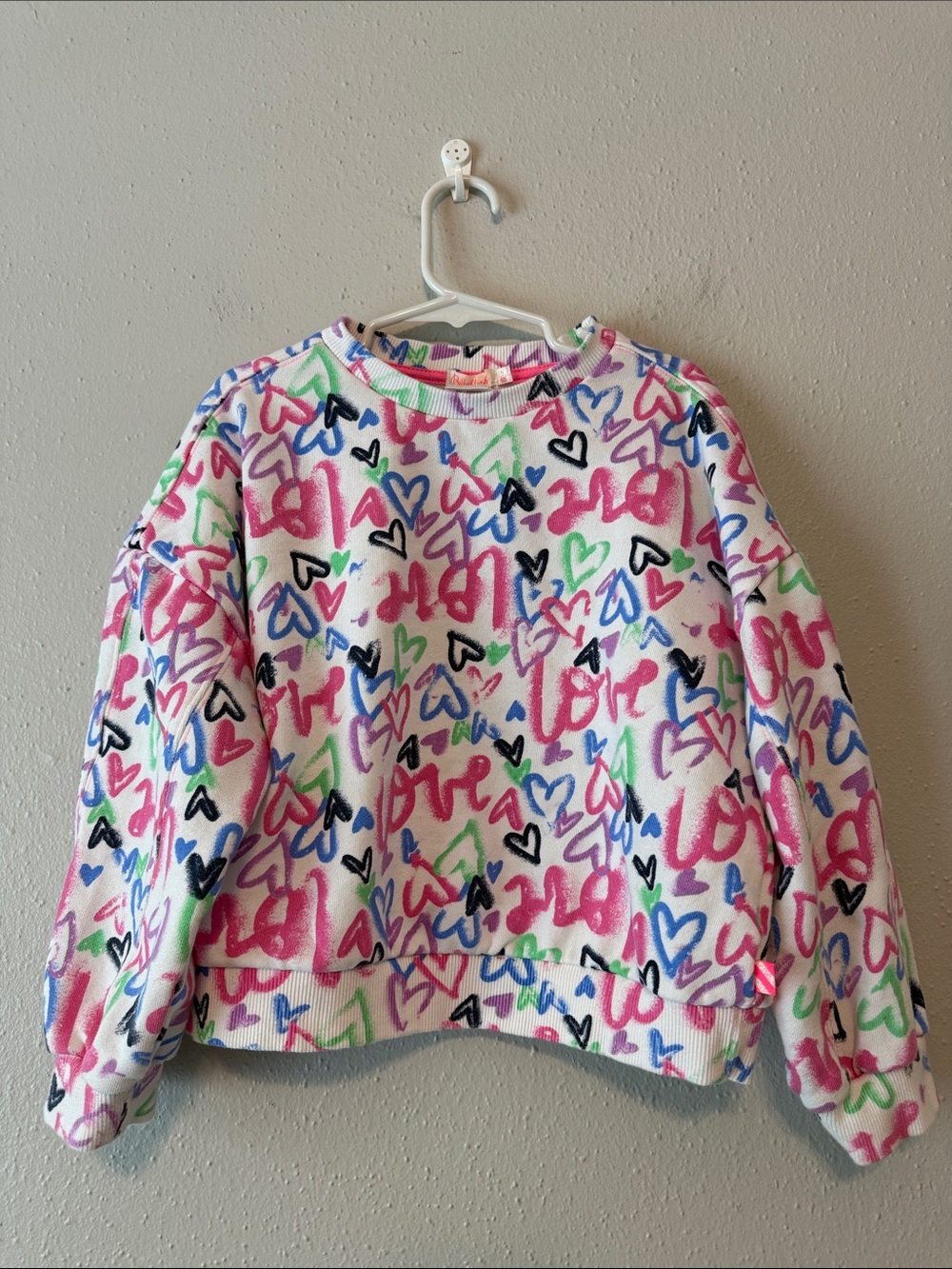 Billieblush Girls Graffiti Hearts Sweatshirt